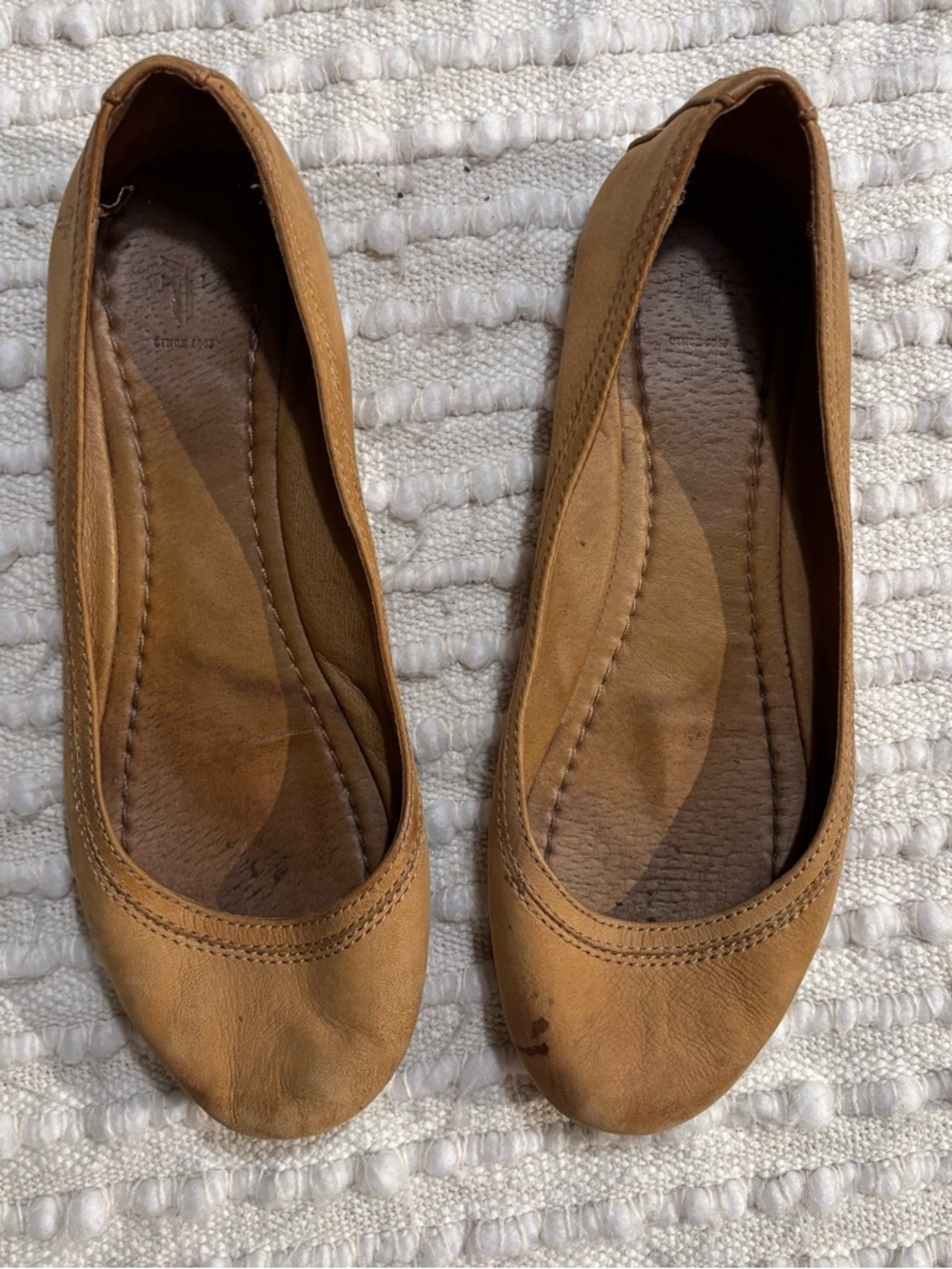 Frye Women's Cognac Leather Ballet Flats